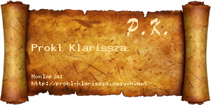 Prokl Klarissza névjegykártya